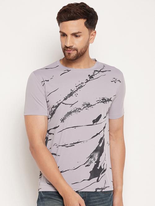 grey front print t-shirt - 18488643 - Very Small Image - 1