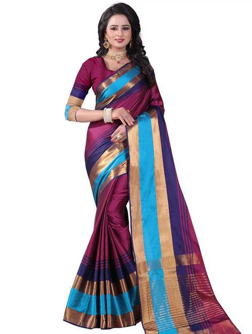 striped maheshwari saree with blouse - 18488666 - Very Small Image - 1