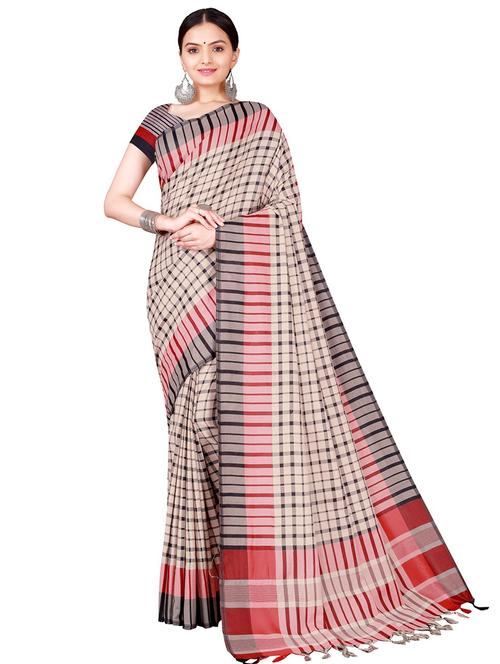 tassels detailed kota doria saree with blouse - 18488704 - Very Small Image - 1