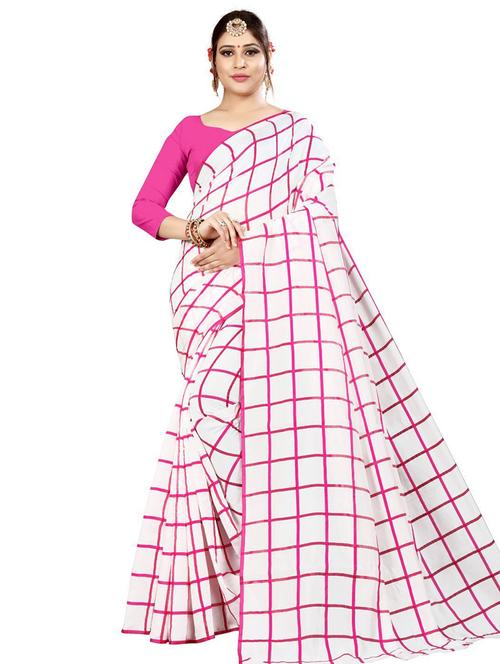checkered printed saree - 18488805 - Very Small Image - 1