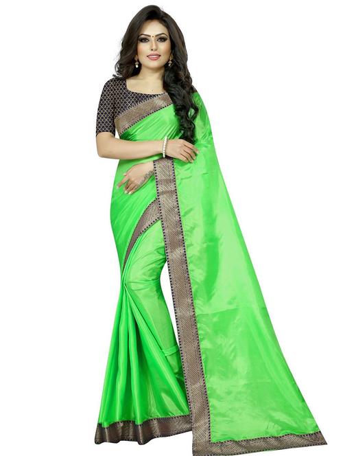 lace bordered solid saree - 18488859 - Very Small Image - 1