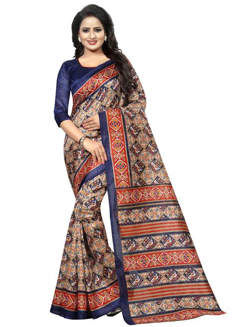 printed bordered saree - 18488908 - Very Small Image - 1