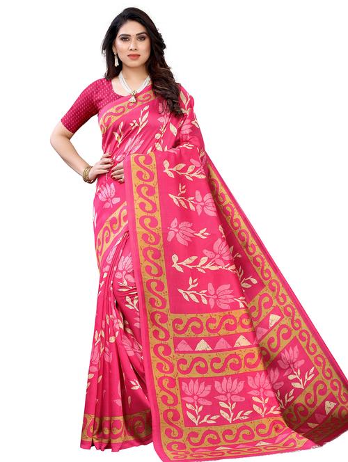 floral printed saree - 18489031 - Very Small Image - 1