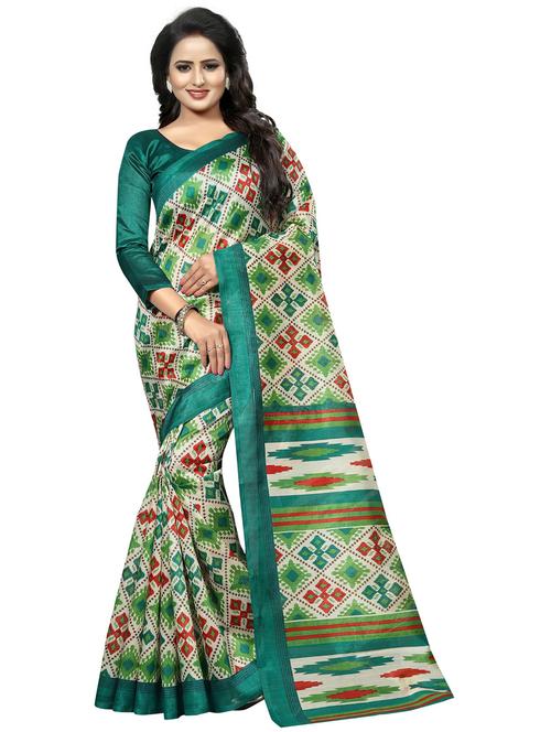 ikat printed saree with blouse - 18489058 - Very Small Image - 1