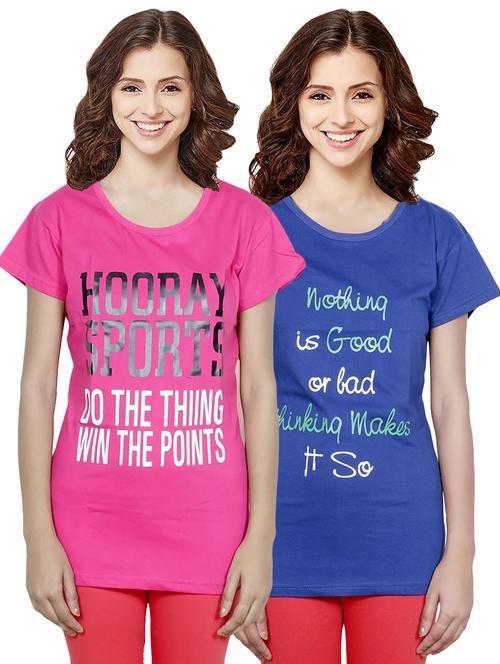 women's chest print round neck t-shirt - 18490719 - Very Small Image - 1