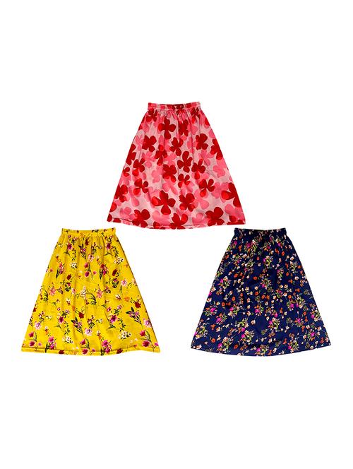 girls pack of 3 floral flared skirt - 18491043 - Very Small Image - 1