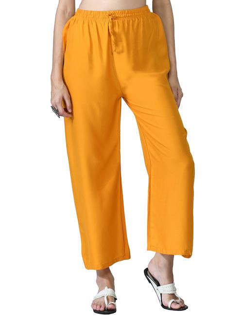 orange solid straight palazzo - 18491489 - Very Small Image - 1