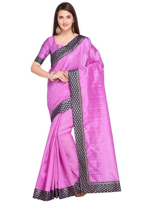 lace bordered plain saree with blouse - 18492298 - Very Small Image - 1