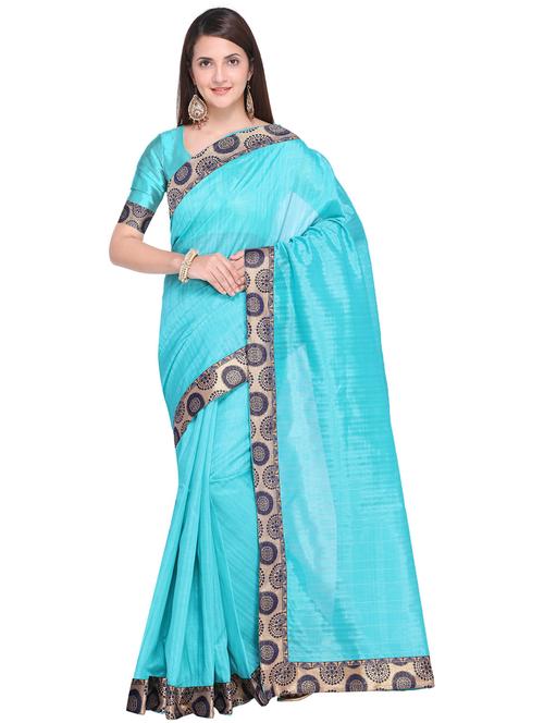 lace bordered plain saree - 18492392 - Very Small Image - 1