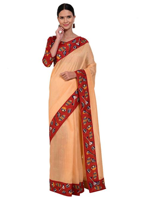 lace bordered plain saree - 18492396 - Very Small Image - 1