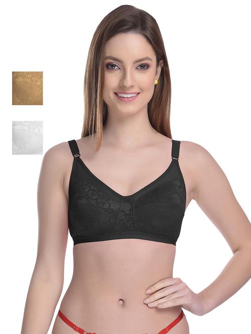 pack of 3 non padded regular bra - 18493085 - Very Small Image - 1
