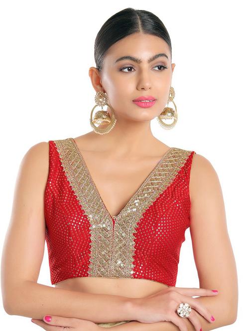 v neck sequined blouse - 18493123 - Very Small Image - 1