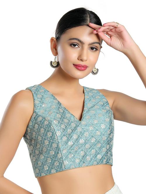 v neck embroidered blouse - 18493138 - Very Small Image - 1