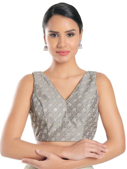 v neck embroidered blouse - 18493139 - Very Small Image - 1