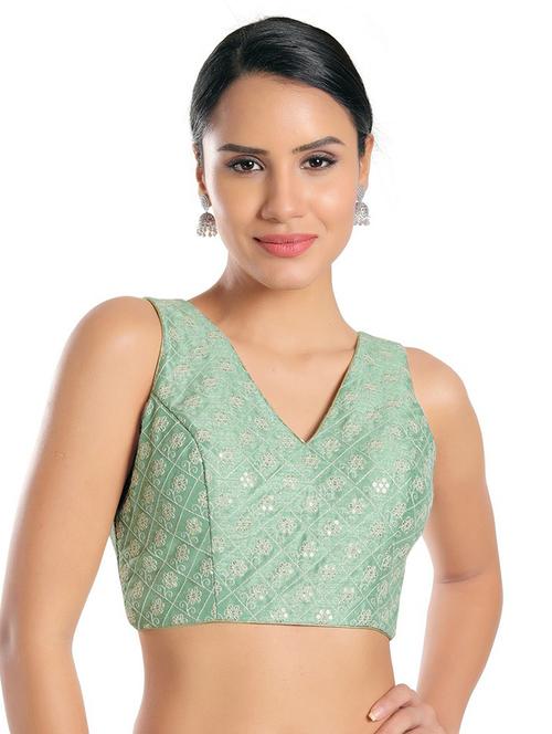 v neck embroidered blouse - 18493140 - Very Small Image - 1