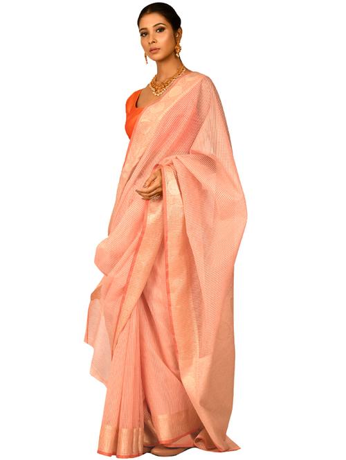 self design banarasi saree with blouse - 18493179 - Very Small Image - 1