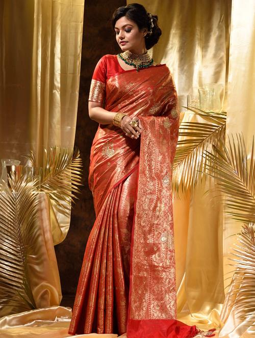 tassels detailed woven saree - 18499278 - Very Small Image - 1