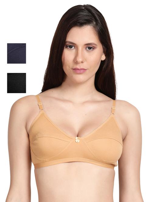 pack of 3 multi colored regular bra - 18499863 - Very Small Image - 1