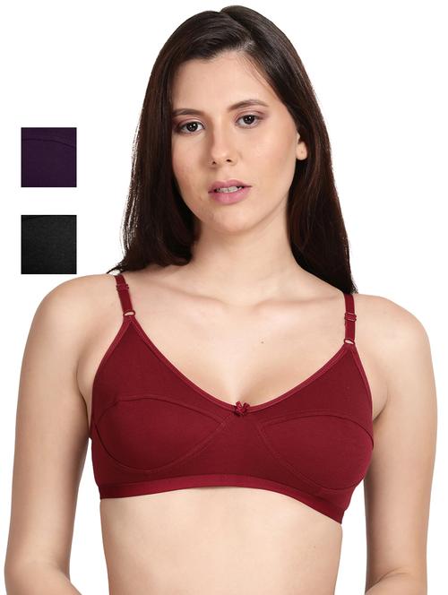 pack of 3 multi colored regular bra - 18499865 - Very Small Image - 1