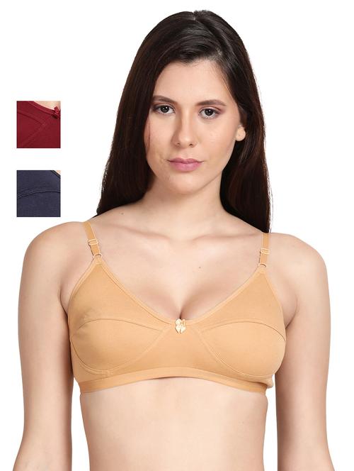 pack of 3 non padded regular bra - 18499903 - Very Small Image - 1