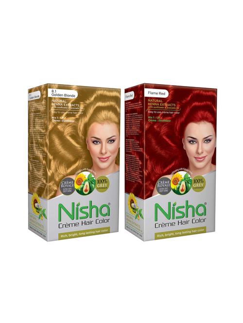 nisha creme hair color (golden blonde & flame red) - 18500017 - Very Small Image - 1