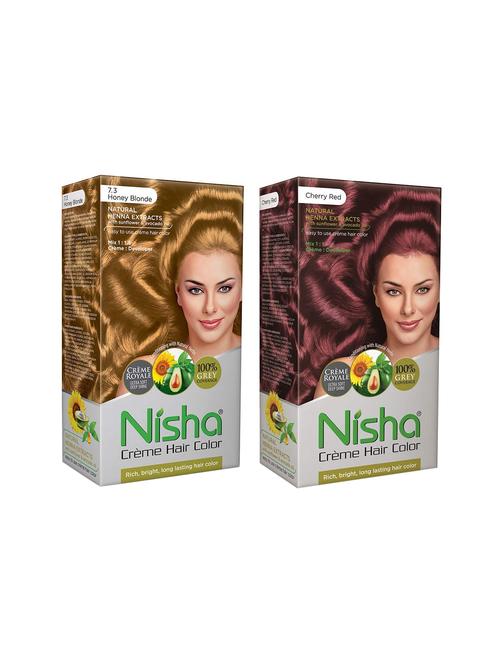 nisha creme hair color (honey blonde and cherry red) - 18500019 - Very Small Image - 1