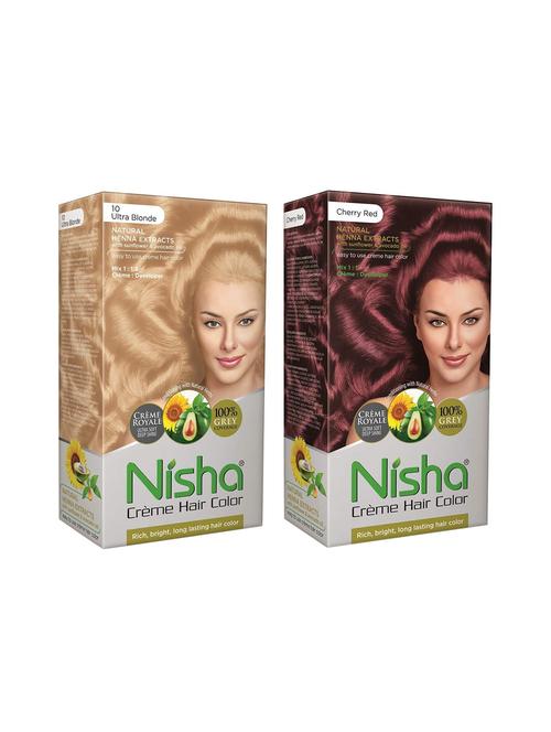 nisha creme hair color (ultra blonde & cherry red) - 18500032 - Very Small Image - 1