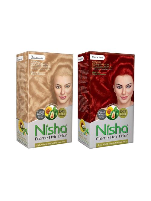 nisha creme hair color (ultra blonde & flame red) - 18500034 - Very Small Image - 1