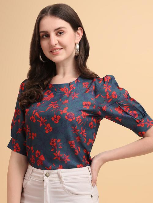 floral print regular top - 18500142 - Very Small Image - 1