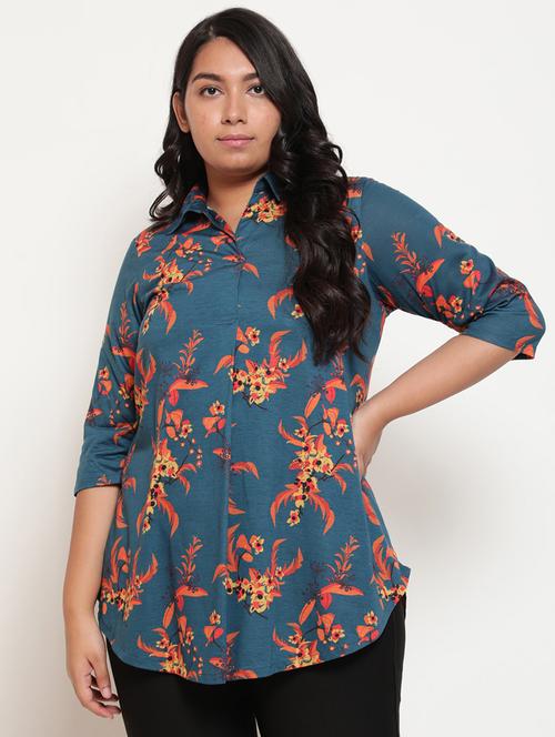 floral printed regular shirt - 18500202 - Very Small Image - 1