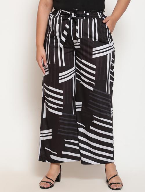 tie front printed plus trouser - 18500208 - Very Small Image - 1