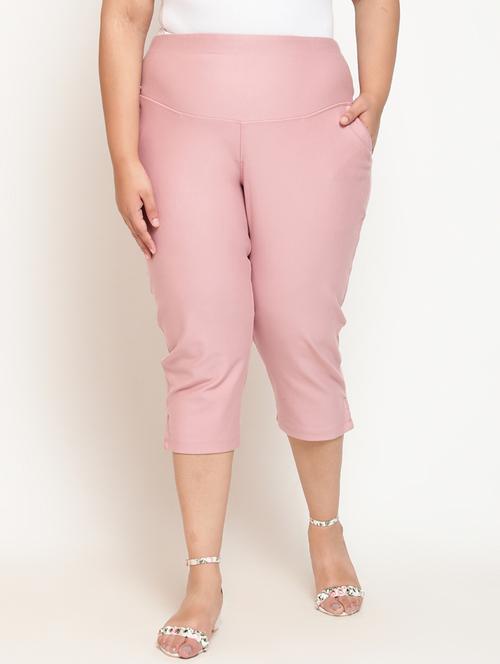 solid plus size crop pants - 18500210 - Very Small Image - 1