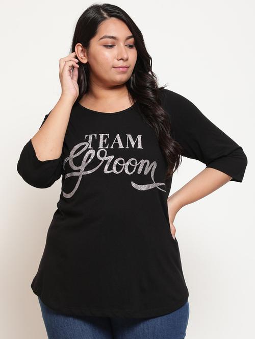 typographic plus size regular tee - 18500232 - Very Small Image - 1
