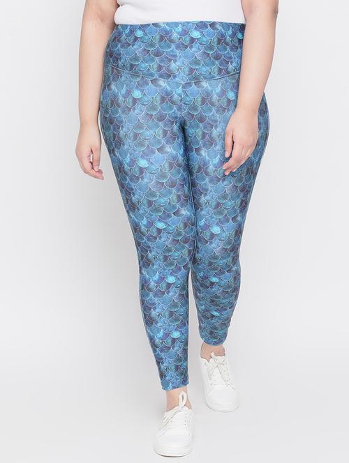 high rise fish scale printed plus size jegging - 18500274 - Very Small Image - 1