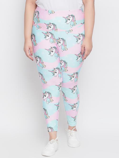 high rise unicorn printed plus size jegging - 18500280 - Very Small Image - 1