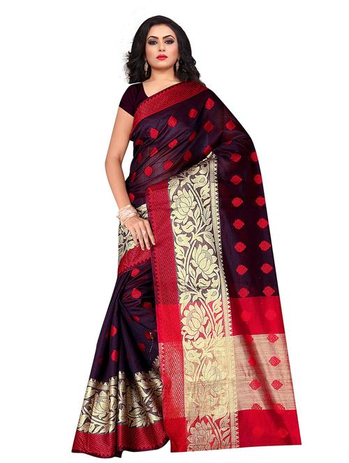self design woven saree with blouse - 18500314 - Very Small Image - 1