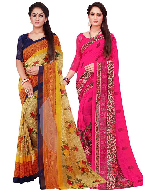 women's saree combo with blouse - 18500466 - Very Small Image - 1