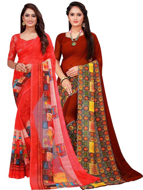 women's saree combo with blouse - 18500497 - Very Small Image - 1