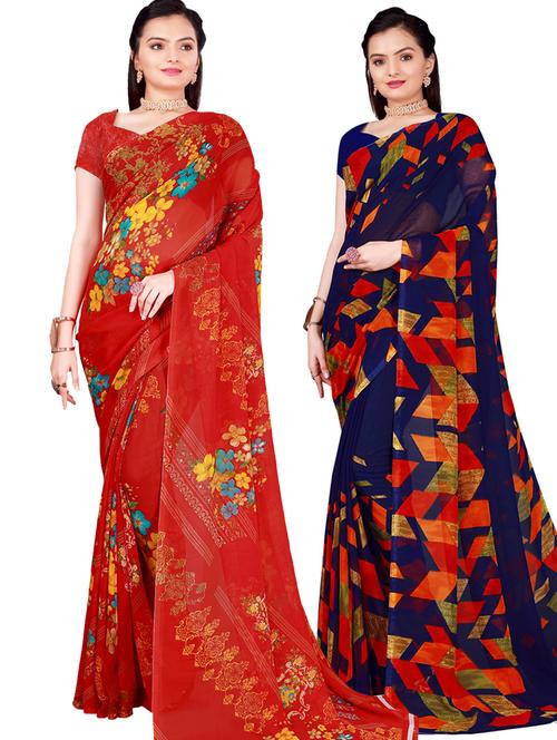 women's saree combo with blouse - 18500553 - Very Small Image - 1