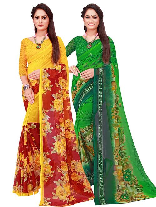 women's saree combo with blouse - 18500623 - Very Small Image - 1