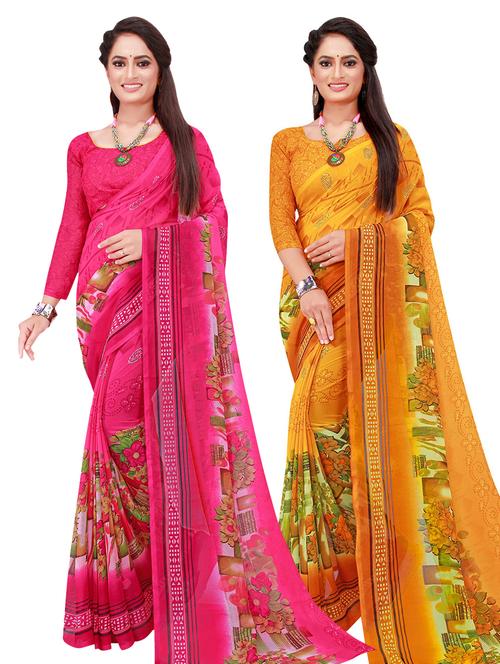 women's saree combo with blouse - 18500647 - Very Small Image - 1