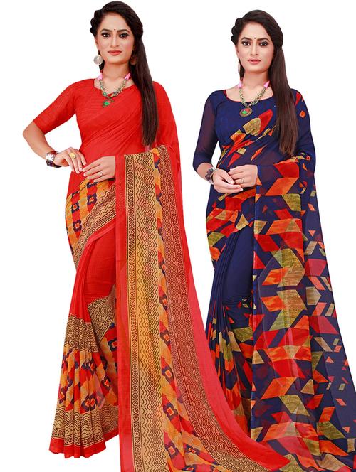 women's saree combo with blouse - 18500680 - Very Small Image - 1