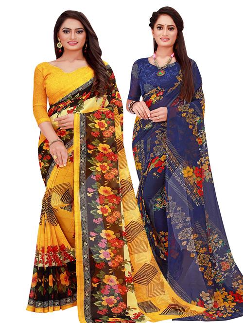 women's saree combo with blouse - 18500706 - Very Small Image - 1