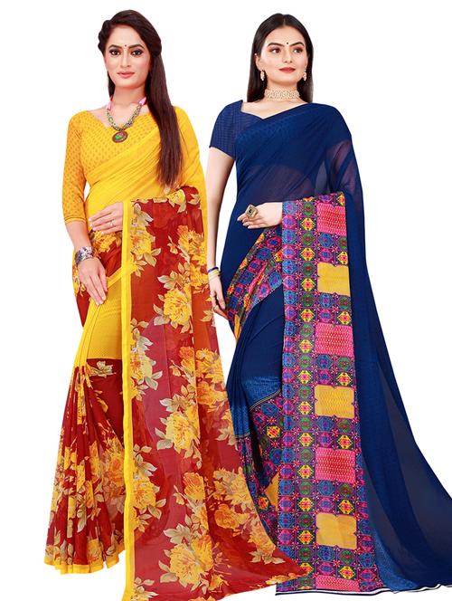 women's saree combo with blouse - 18500718 - Very Small Image - 1