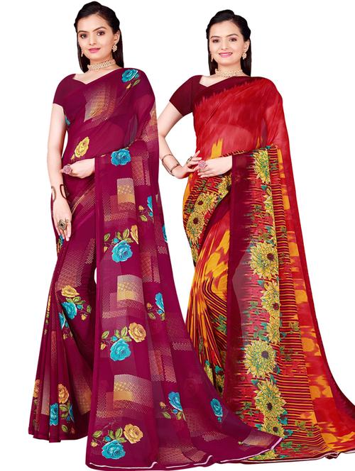 women's saree combo with blouse - 18500741 - Very Small Image - 1