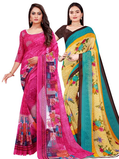 women's saree combo with blouse - 18500748 - Very Small Image - 1