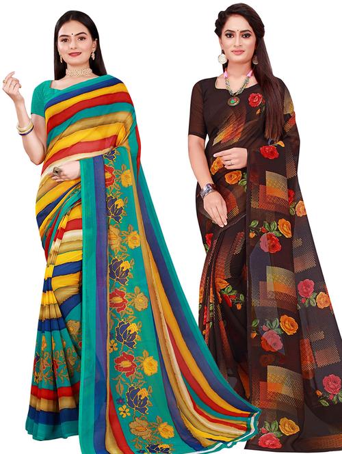 women's saree combo with blouse - 18500852 - Very Small Image - 1