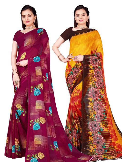 women's saree combo with blouse - 18500884 - Very Small Image - 1