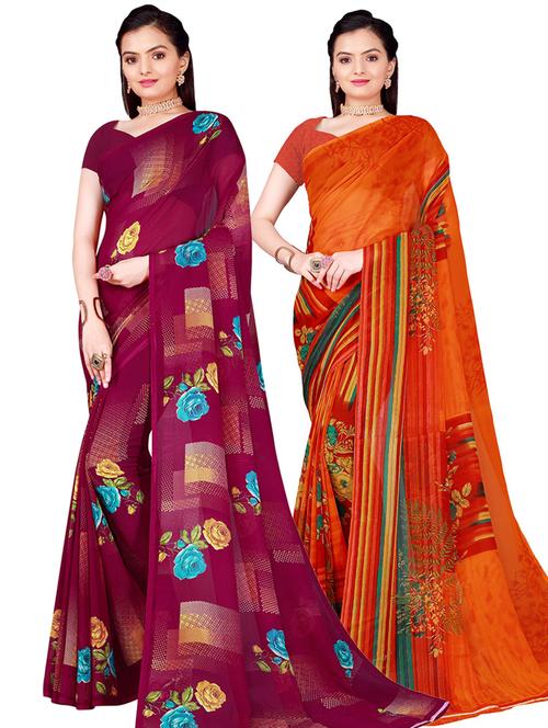 women's saree combo with blouse - 18500915 - Very Small Image - 1