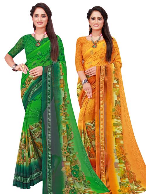 women's saree combo with blouse - 18501031 - Very Small Image - 1